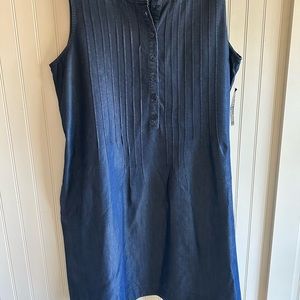 Smooth Sheath Denim Sleeveless Dress